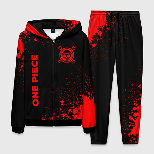 Мужской костюм One Piece - red gradient вертикально / 3D-Черный – фото 1