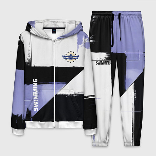 Мужской костюм Плавание спортивное / 3D-Белый – фото 1