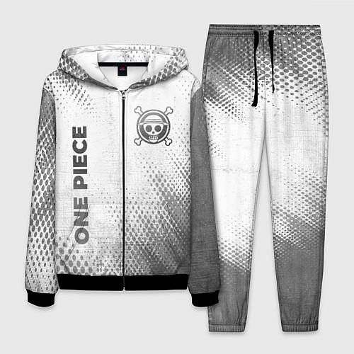 Мужской костюм One Piece - white gradient вертикально / 3D-Черный – фото 1