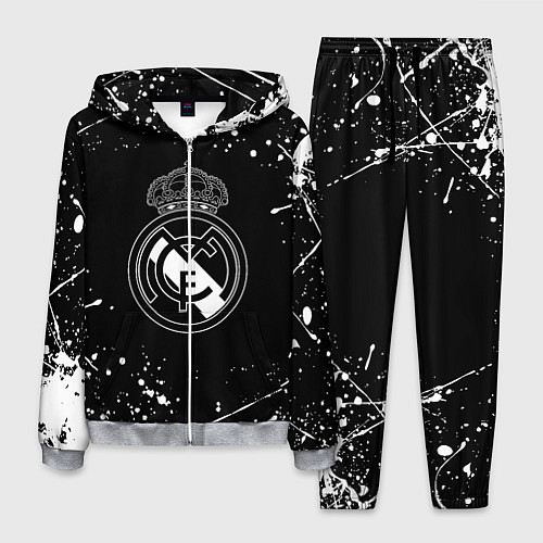 Мужской костюм Real Madrid белые краски / 3D-Меланж – фото 1