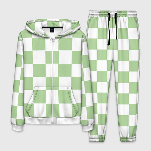 Мужской костюм Квадраты зелёные / 3D-Белый – фото 1