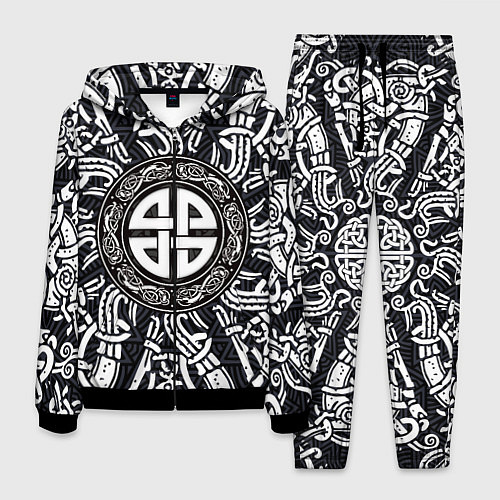 Мужской костюм Узел защиты воинов и кельтские узоры / 3D-Черный – фото 1