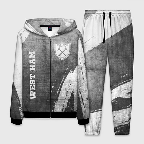 Мужской костюм West Ham - grey gradient вертикально / 3D-Черный – фото 1