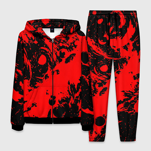 Мужской костюм Чёрно-красный абстрактный / 3D-Черный – фото 1