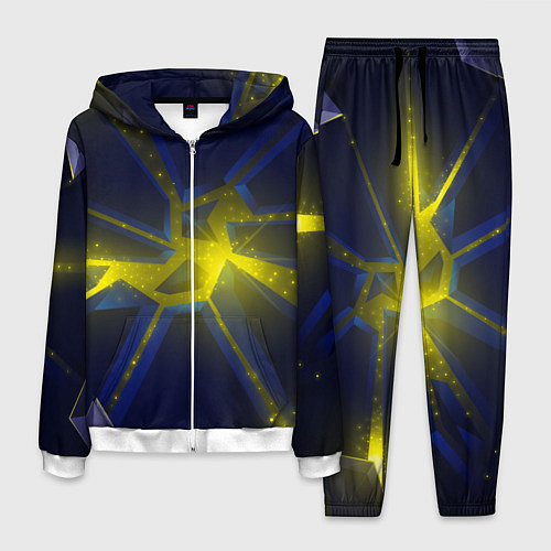 Мужской костюм Разлом космических неоновых плит / 3D-Белый – фото 1