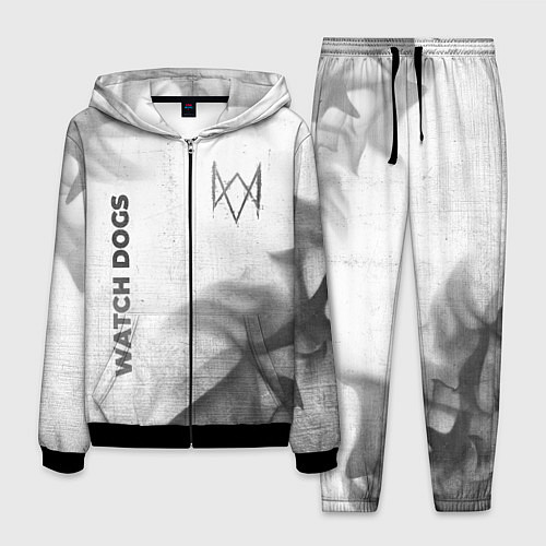 Мужской костюм Watch Dogs - white gradient вертикально / 3D-Черный – фото 1