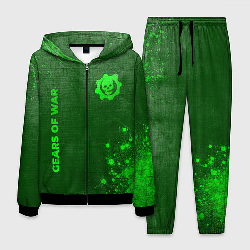 Мужской костюм Gears of War - green gradient вертикально / 3D-Черный – фото 1