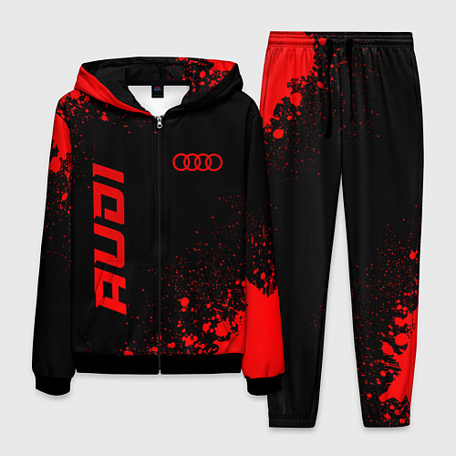 Мужской костюм Audi - red gradient вертикально / 3D-Черный – фото 1