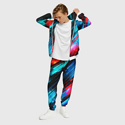 Костюм мужской Синяя и красная краска на черном, цвет: 3D-белый — фото 2