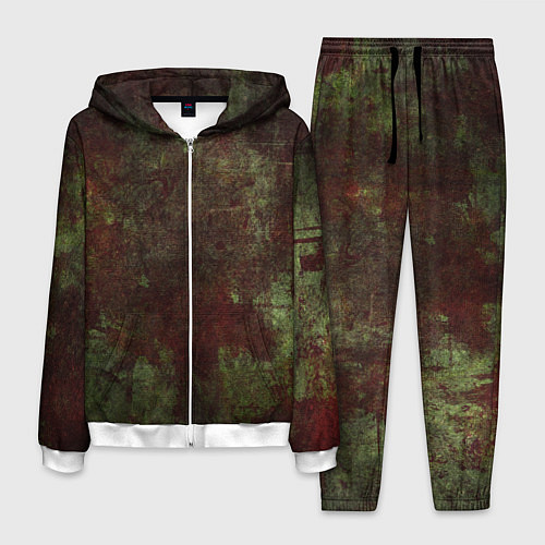Мужской костюм Абстракция - green fabric soaked in red paint / 3D-Белый – фото 1