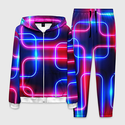 Мужской костюм Цветные светящиеся неоны / 3D-Белый – фото 1