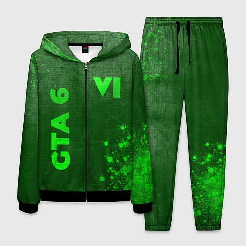 Мужской костюм GTA 6 - green gradient вертикально / 3D-Черный – фото 1