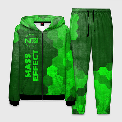 Мужской костюм Mass Effect - green gradient по-вертикали / 3D-Черный – фото 1