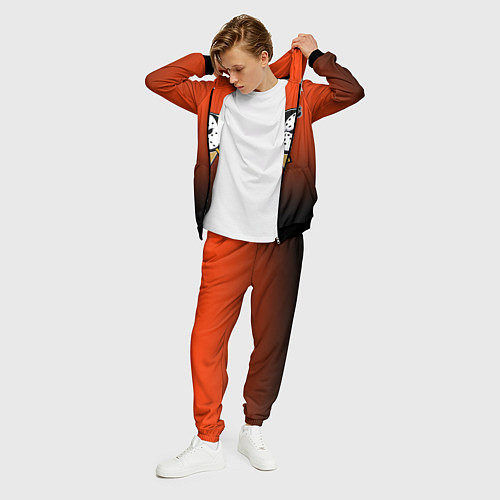 Мужской костюм Анахайм Дакс - оранжевый градиент / 3D-Черный – фото 3