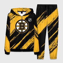 Костюм мужской Бостон Брюинз - брызги краски, цвет: 3D-черный