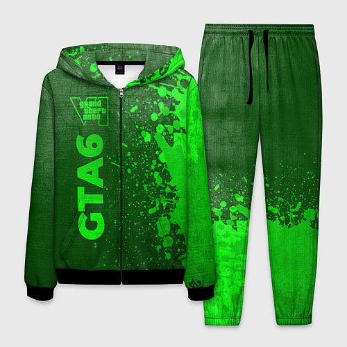 Мужской костюм GTA6 - green gradient по-вертикали / 3D-Черный – фото 1
