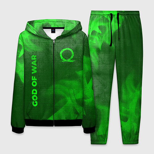 Мужской костюм God of War - green gradient вертикально / 3D-Черный – фото 1