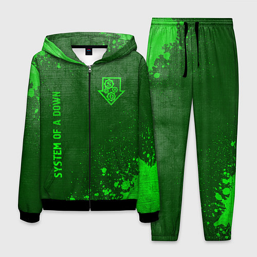 Мужской костюм System of a Down - green gradient вертикально / 3D-Черный – фото 1