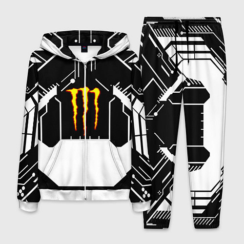 Мужской костюм Monster energy geometry / 3D-Белый – фото 1