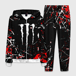 Костюм мужской Monster energy штрихи, цвет: 3D-белый