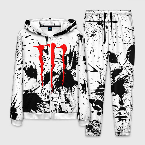 Мужской костюм Monster energy краски / 3D-Белый – фото 1