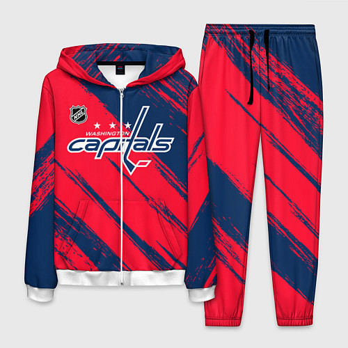 Мужской костюм Вашингтон Кэпиталз - бырзги красок / 3D-Белый – фото 1