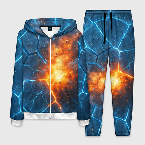 Мужской костюм Взрыв из объемных плит / 3D-Белый – фото 1