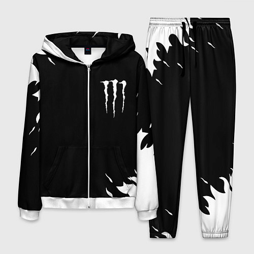 Мужской костюм Monster energy fire white / 3D-Белый – фото 1