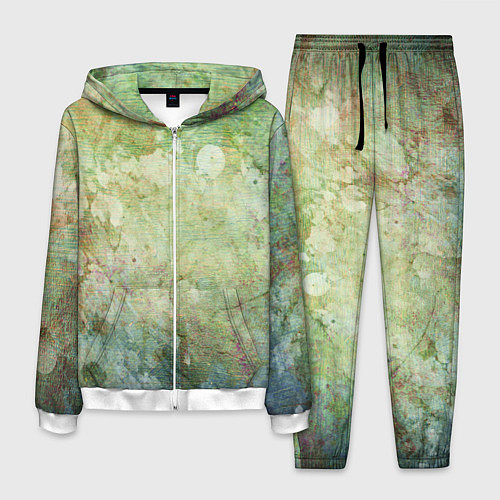 Мужской костюм Абстракция - faded spots on a green background / 3D-Белый – фото 1