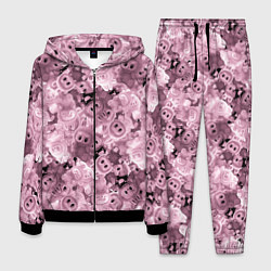 Костюм мужской Розовые лабубы паттерн, цвет: 3D-черный