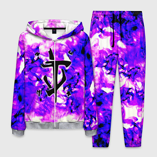 Мужской костюм Doom неоновый огонь лого / 3D-Меланж – фото 1