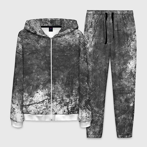 Мужской костюм Абстракция - grey and white wall with cracks / 3D-Белый – фото 1