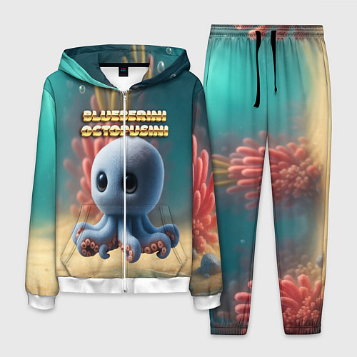 Мужской костюм Blueberini Octopusini мем / 3D-Белый – фото 1