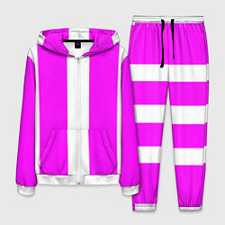 Костюм мужской Color white pink line, цвет: 3D-белый