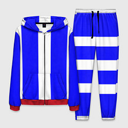 Мужской костюм Color white blue line