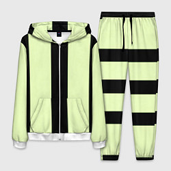 Костюм мужской Color light green black line, цвет: 3D-белый