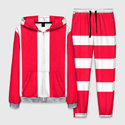 Костюм мужской Color red white line, цвет: 3D-меланж