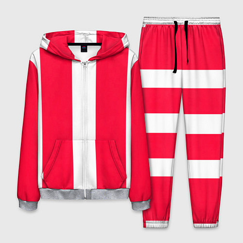 Мужской костюм Color red white line / 3D-Меланж – фото 1