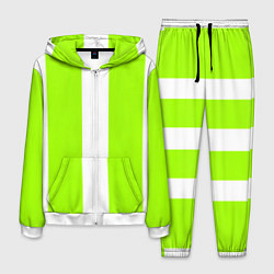 Мужской костюм Color light green white stripes