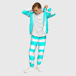 Костюм мужской Color light blue white lines, цвет: 3D-белый — фото 2