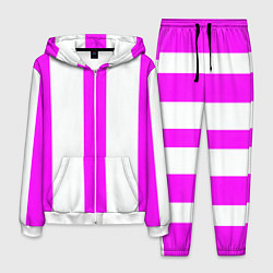 Мужской костюм Color white pink lines