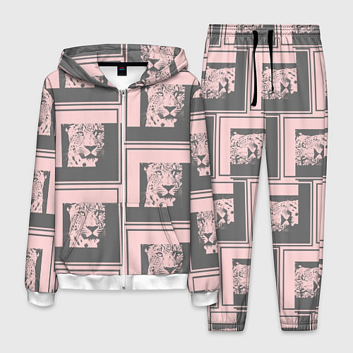 Мужской костюм Леопард в рамке / 3D-Белый – фото 1