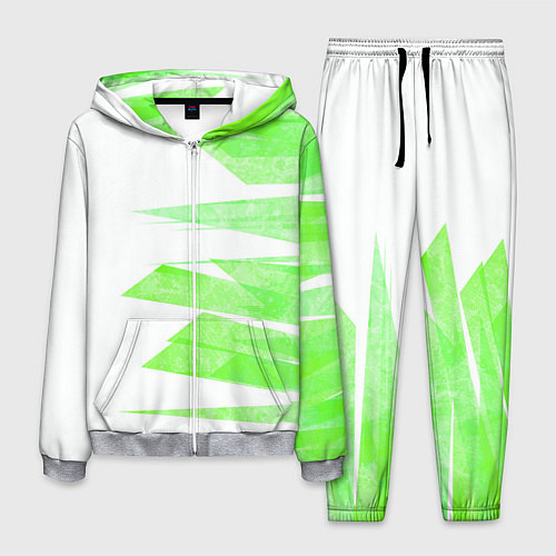 Мужской костюм Color white light green stripes / 3D-Меланж – фото 1