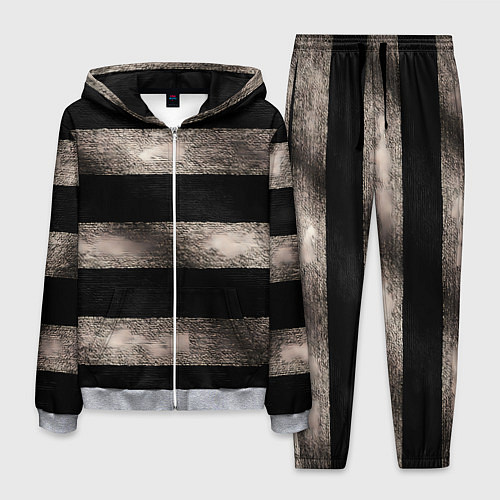 Мужской костюм Черно-белая тельняшка текстура / 3D-Меланж – фото 1