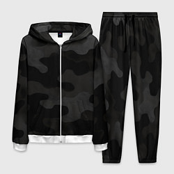 Костюм мужской Черно-серая текстура камуфляжа, цвет: 3D-белый
