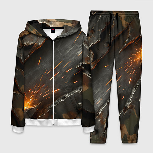 Мужской костюм Искры метала под камуфляжем / 3D-Белый – фото 1