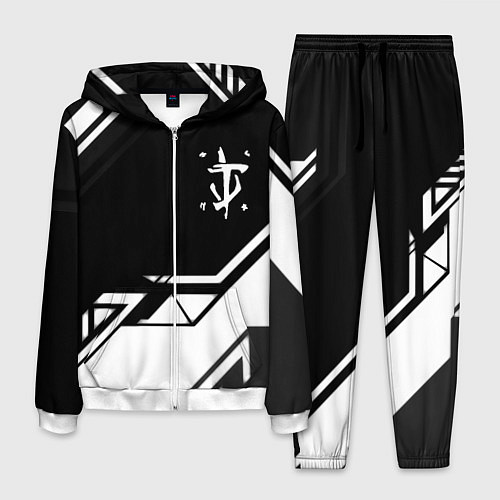 Мужской костюм Doom geometry black / 3D-Белый – фото 1