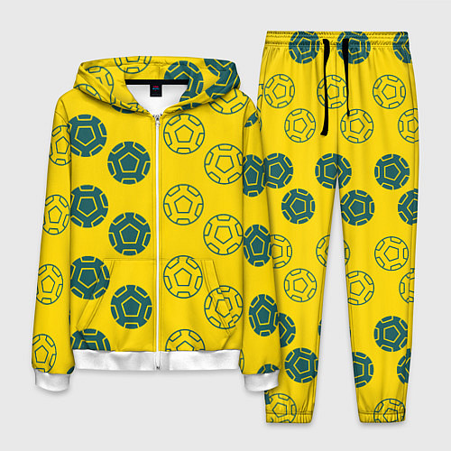 Мужской костюм Ряды из спортивных мячей / 3D-Белый – фото 1