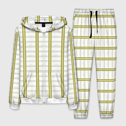 Мужской костюм Color white cage yellow stripes / 3D-Белый – фото 1