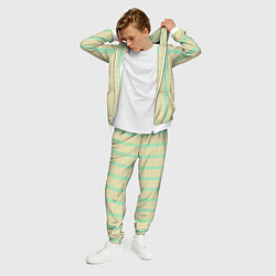 Костюм мужской Color beige cage blue stripes, цвет: 3D-белый — фото 2